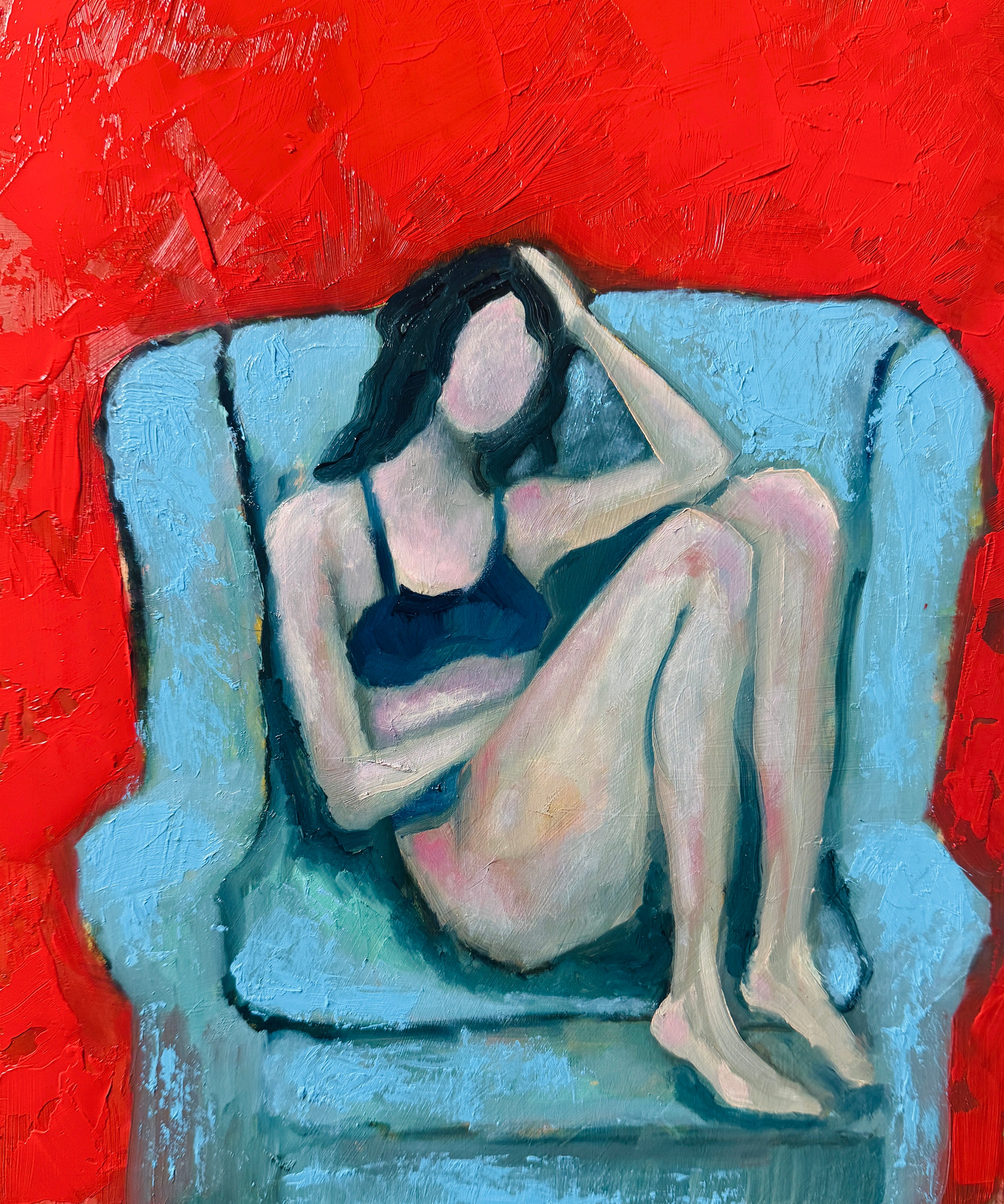 Chair Girl Blue